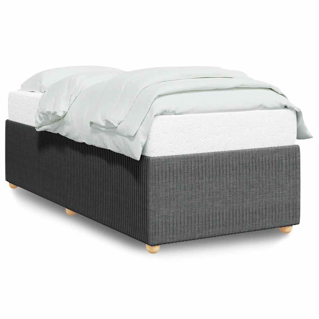 Bed Frame without Mattress Dark Grey 90x190 cm Single Fabric