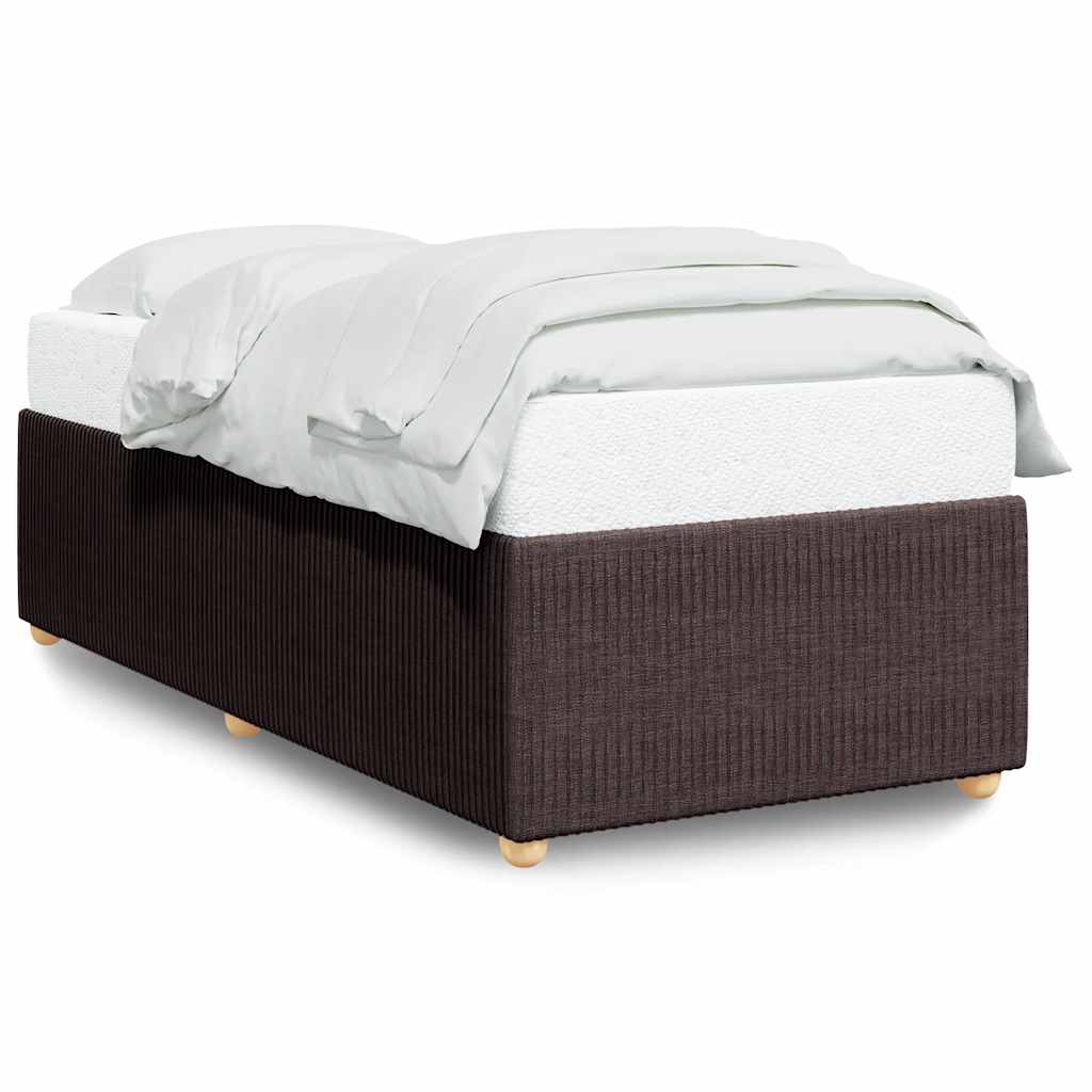 Bed Frame without Mattress Dark Brown 90x190 cm Single Fabric