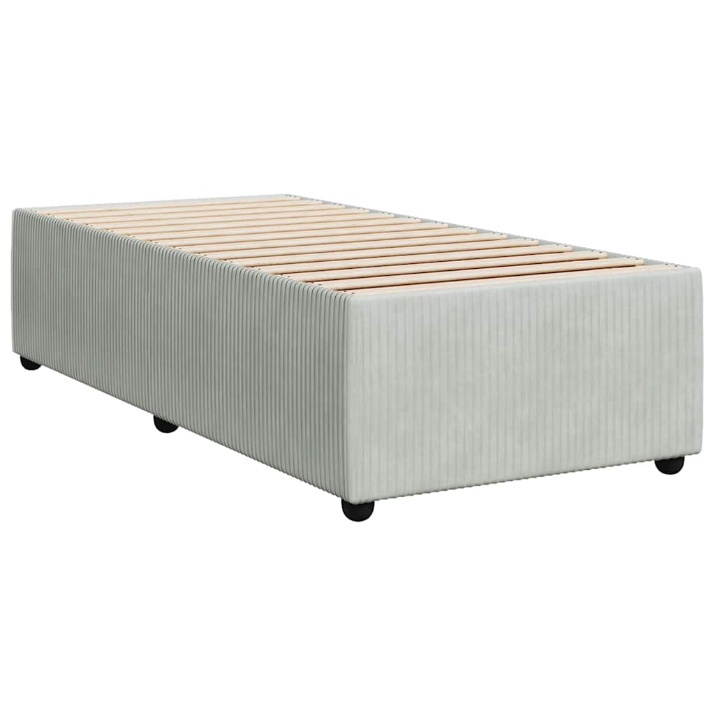 Bed Frame without Mattress Light Grey 90x190 cm Single Velvet