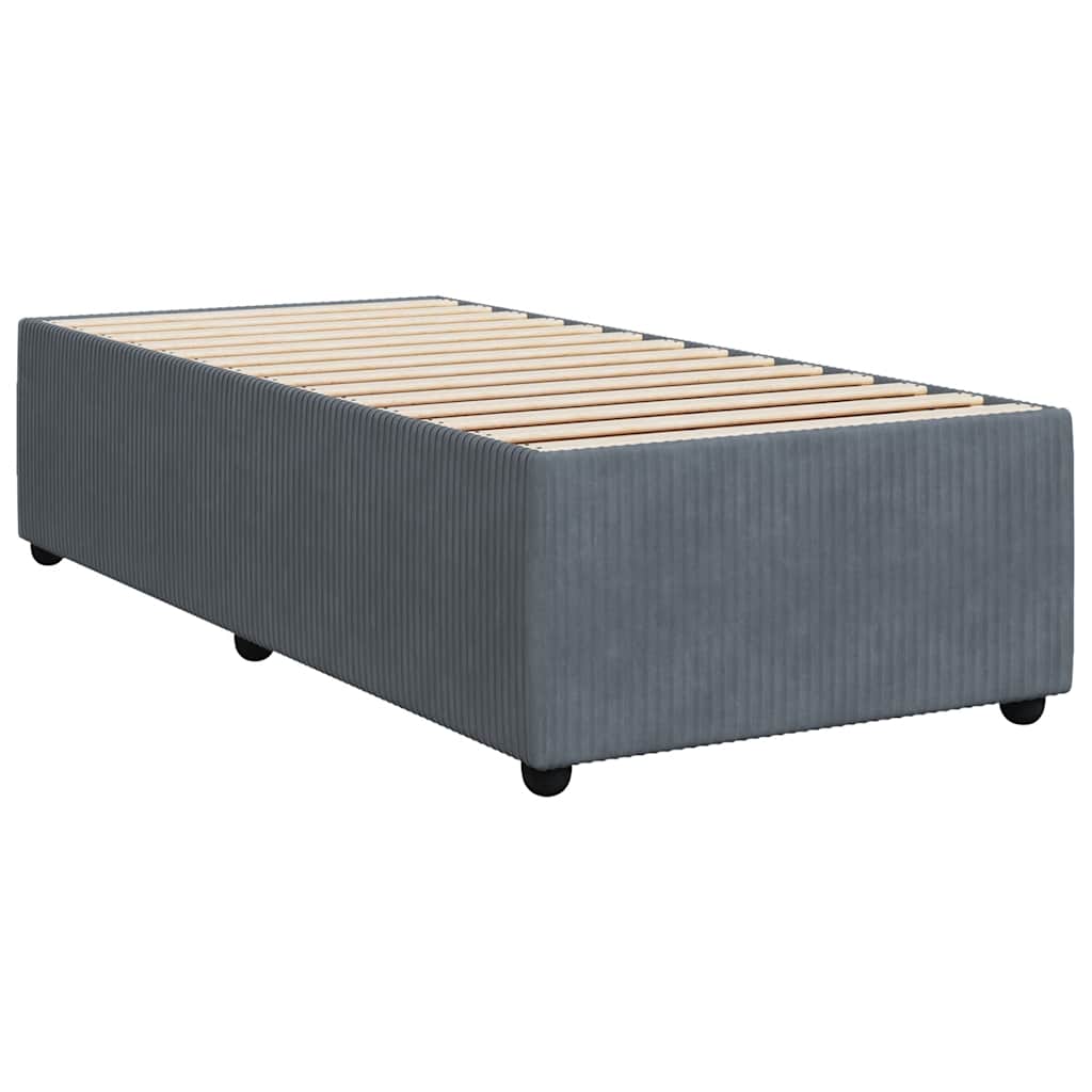 Bed Frame without Mattress Dark Grey 90x190 cm Single Velvet