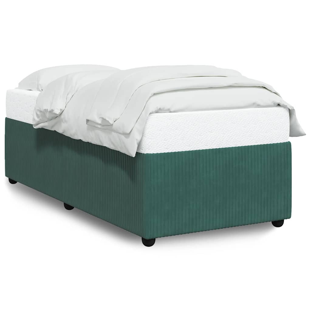 Bed Frame without Mattress Dark Green 90x190 cm Single Velvet