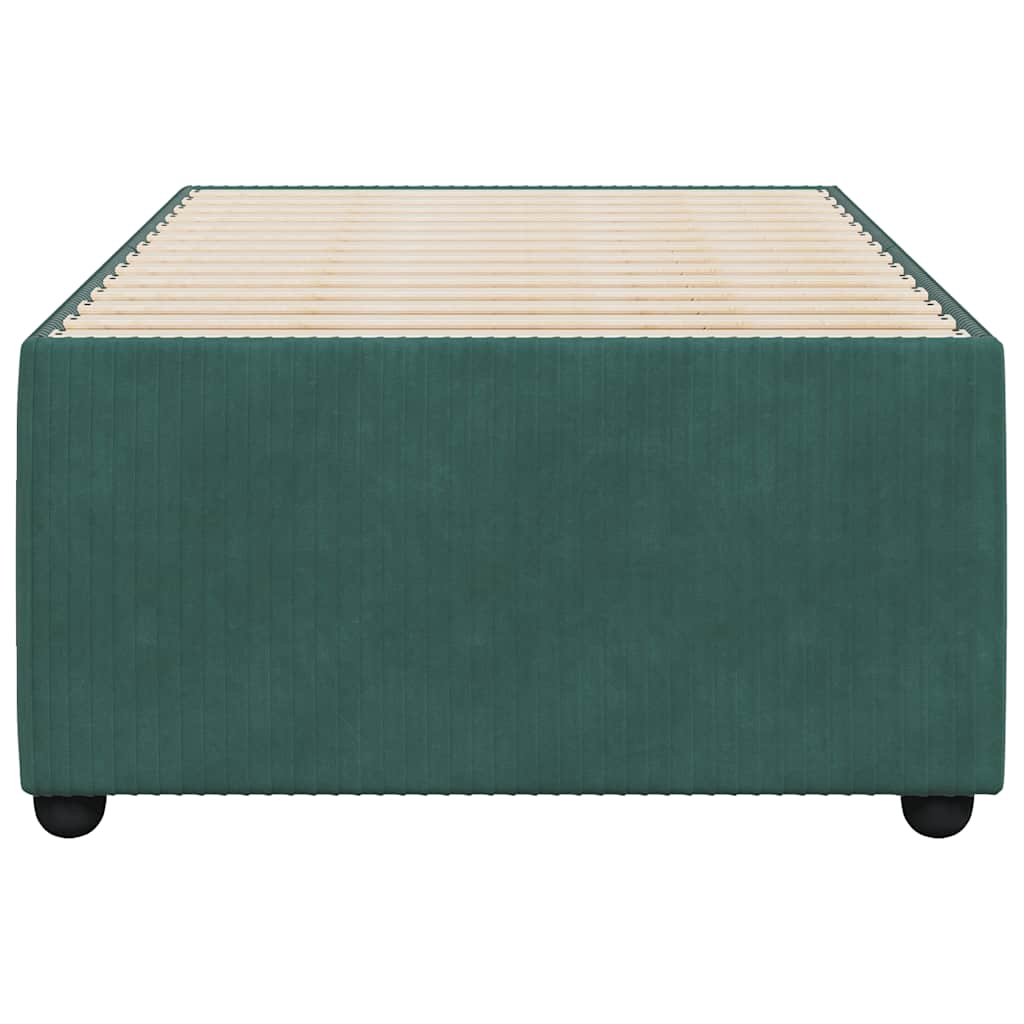 Bed Frame without Mattress Dark Green 90x190 cm Single Velvet