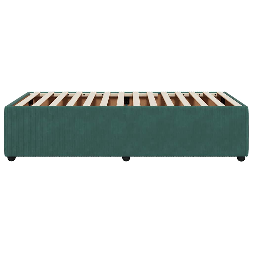 Bed Frame without Mattress Dark Green 90x190 cm Single Velvet