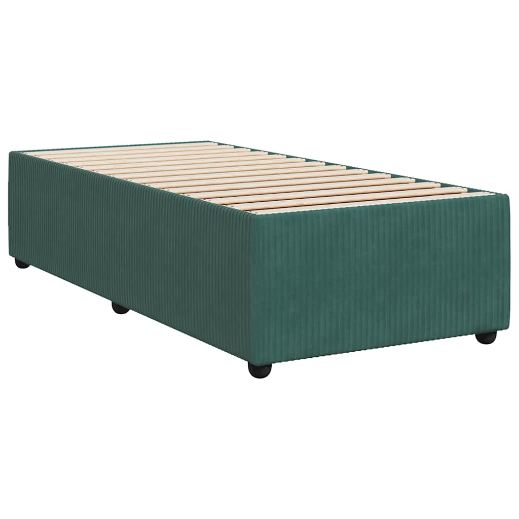 Bed Frame without Mattress Dark Green 90x190 cm Single Velvet