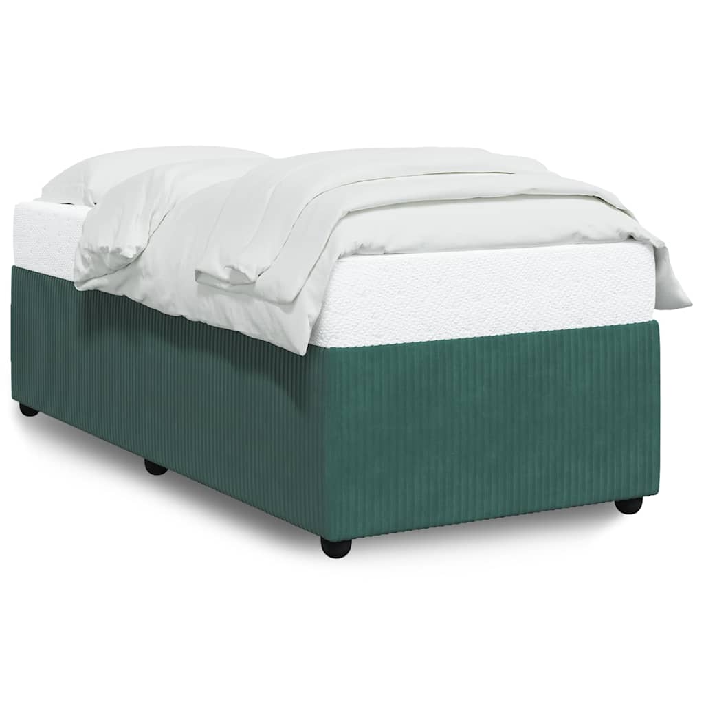 Bed Frame without Mattress Dark Green 90x200 cm Velvet