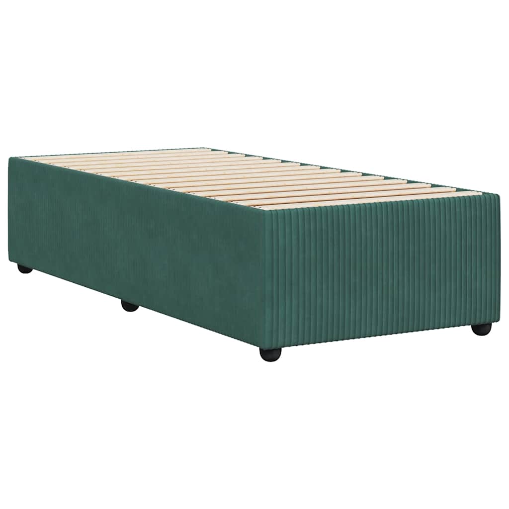 Bed Frame without Mattress Dark Green 90x200 cm Velvet