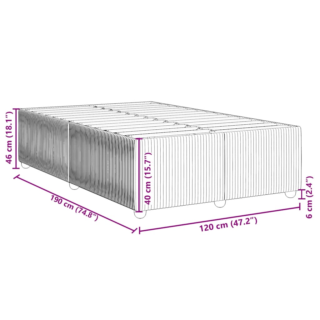 Bed Frame without Mattress Black 120x190 cm Small Double Velvet