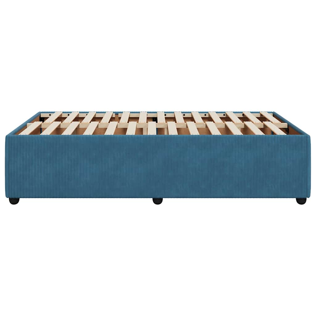Bed Frame without Mattress Blue 120x200 cm Velvet