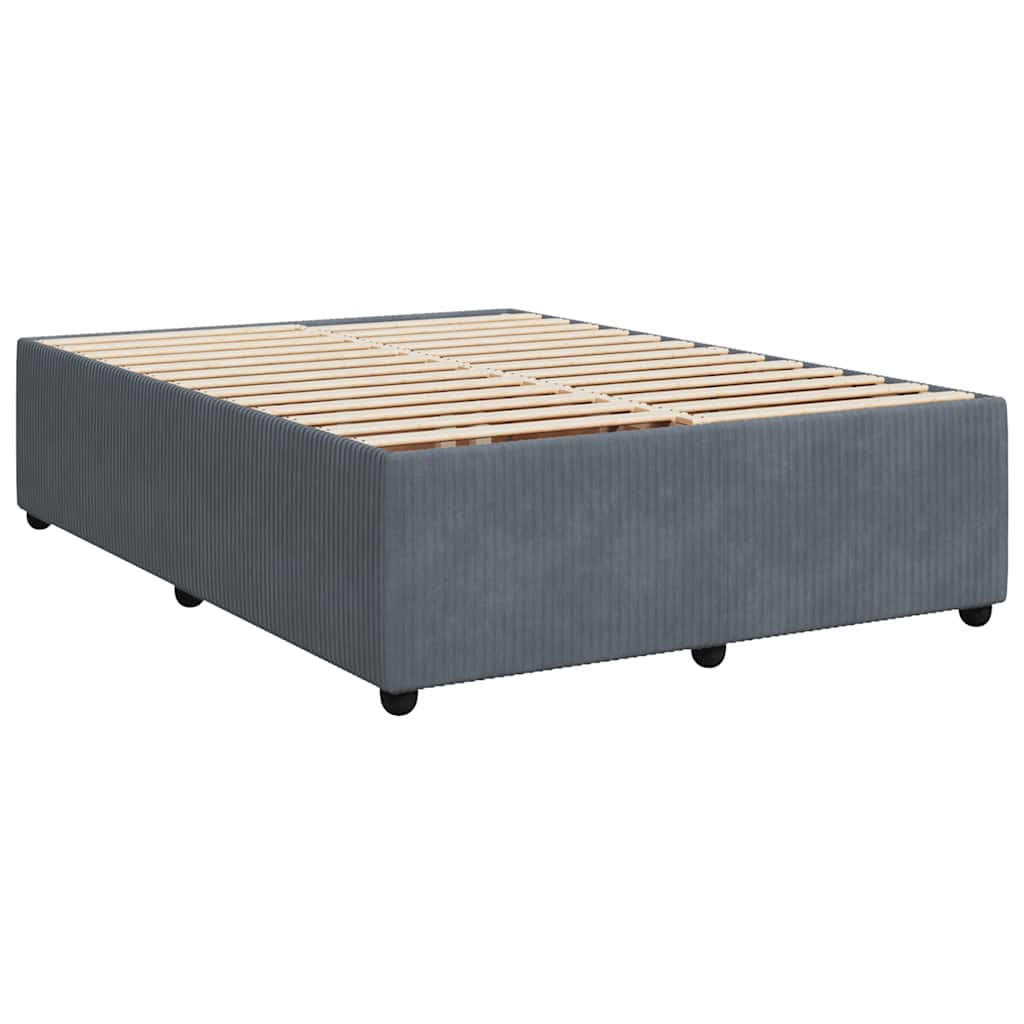 Bed Frame without Mattress Dark Grey 140x190 cm Velvet
