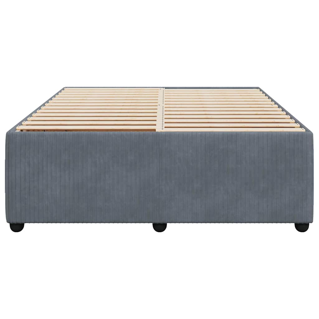 Bed Frame without Mattress Dark Grey 140x190 cm Velvet