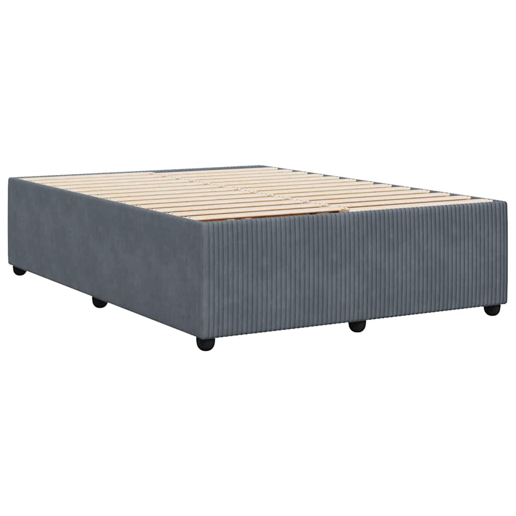 Bed Frame without Mattress Dark Grey 140x190 cm Velvet