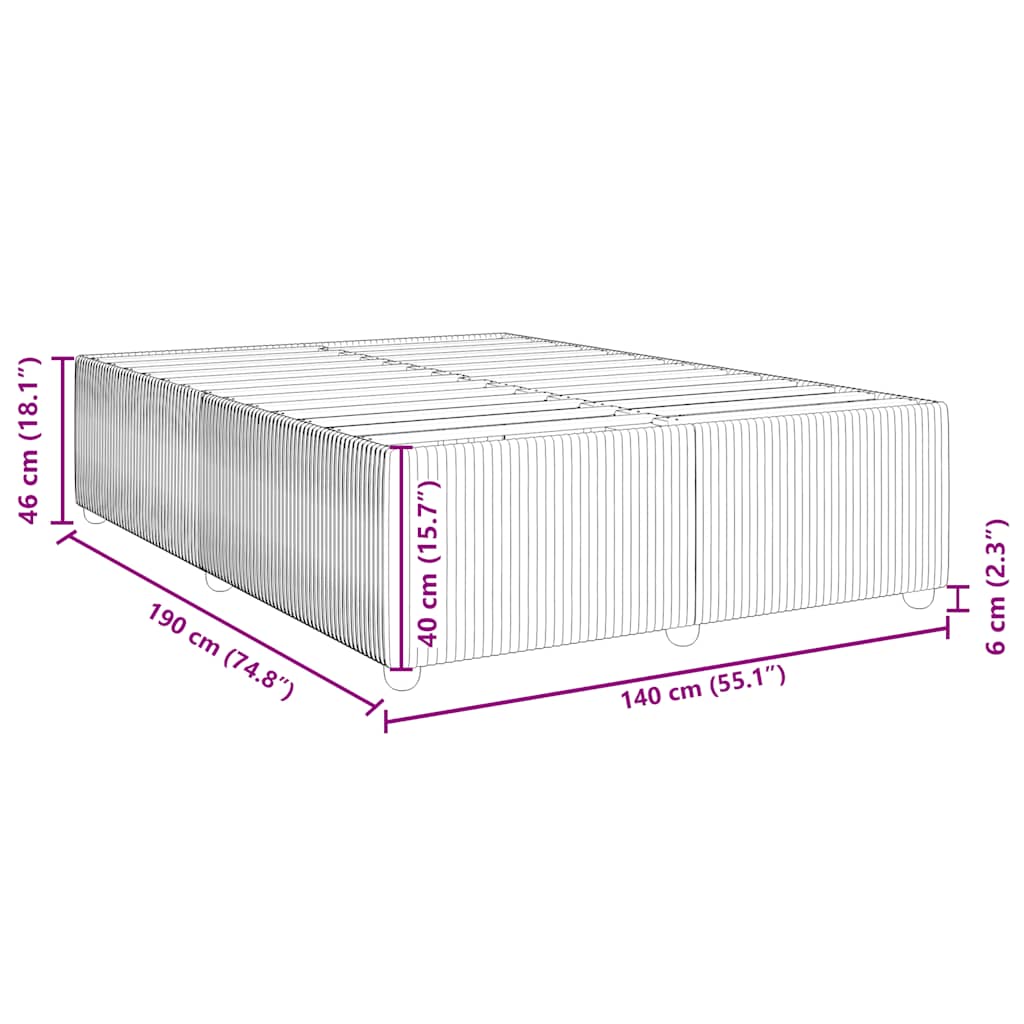 Bed Frame without Mattress Dark Grey 140x190 cm Velvet