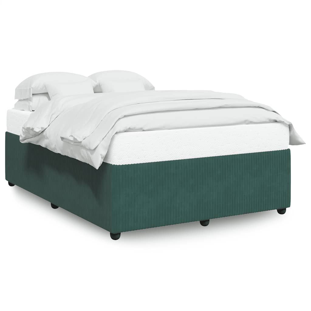 Bed Frame without Mattress Dark Green 140x190 cm Velvet