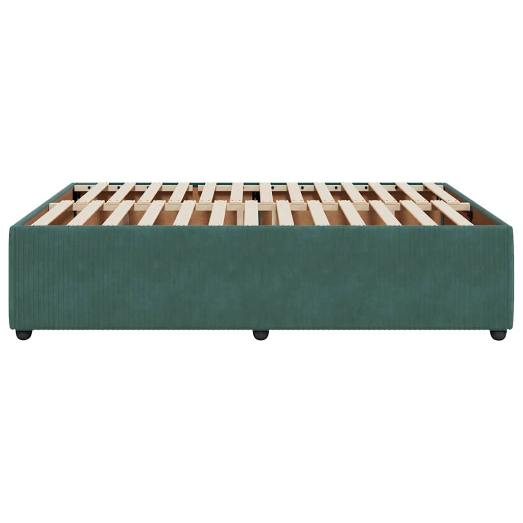 Bed Frame without Mattress Dark Green 140x190 cm Velvet