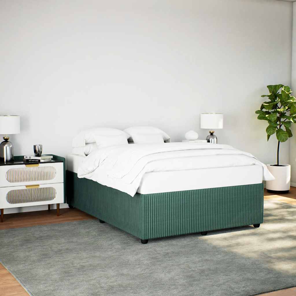 Bed Frame without Mattress Dark Green 140x190 cm Velvet