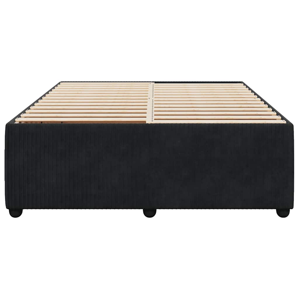 Bed Frame without Mattress Black 140x200 cm Velvet