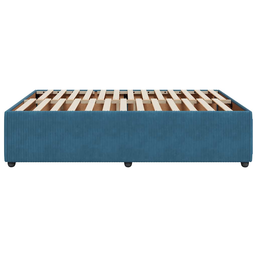 Bed Frame without Mattress Blue 140x200 cm Velvet