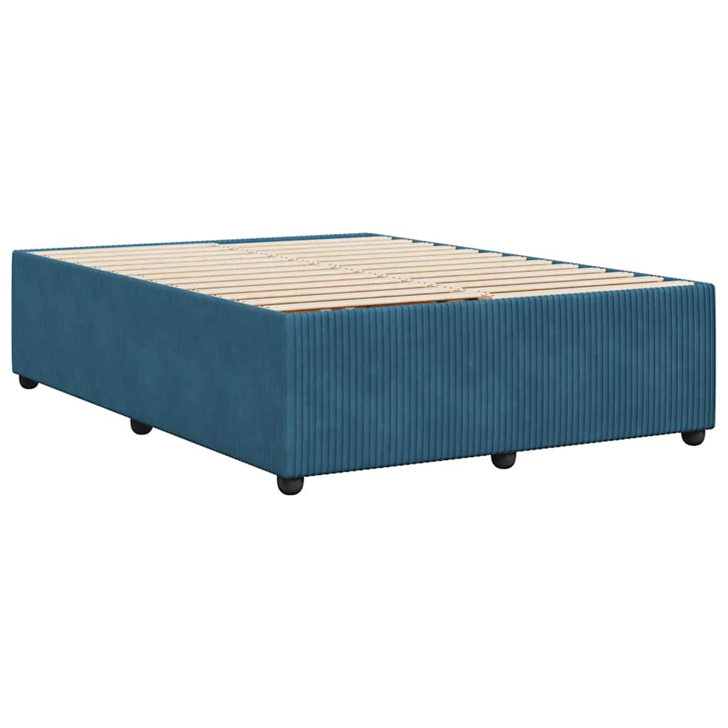 Bed Frame without Mattress Blue 140x200 cm Velvet