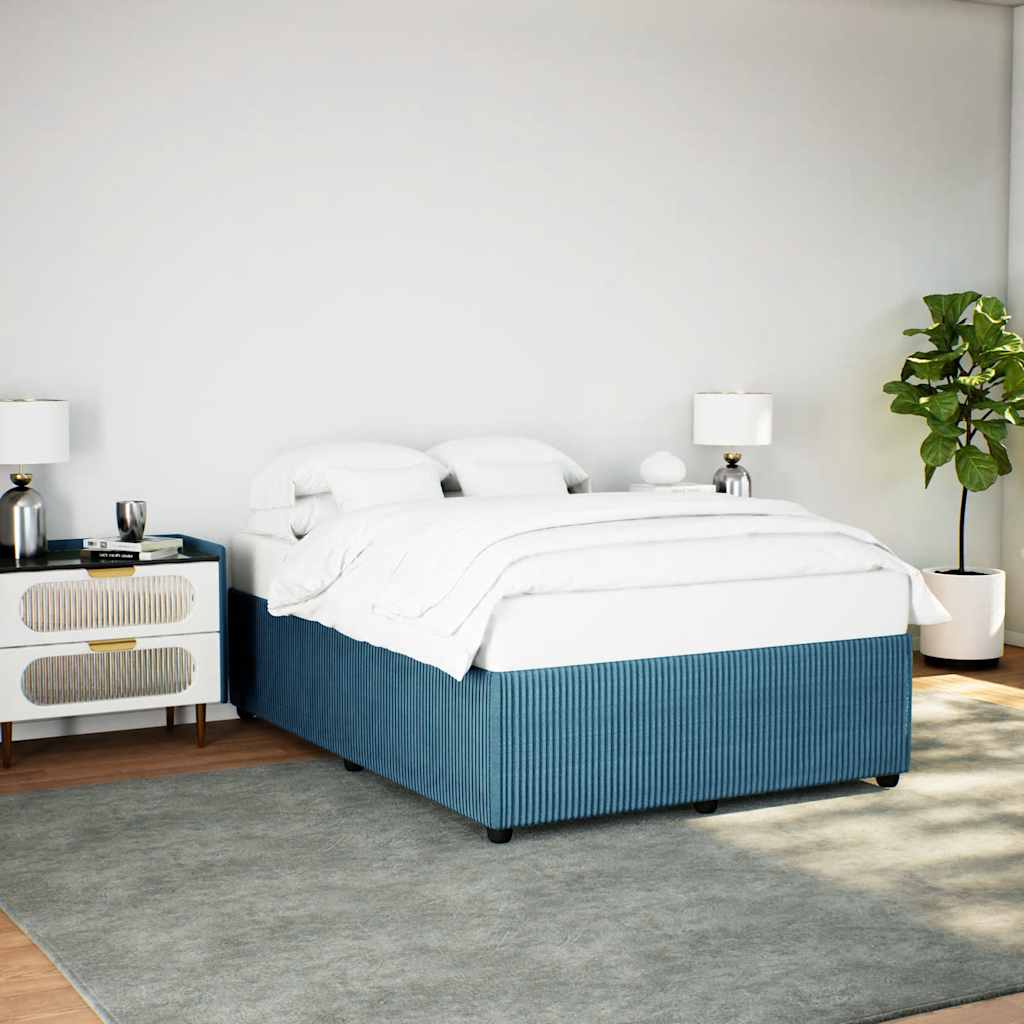 Bed Frame without Mattress Blue 140x200 cm Velvet
