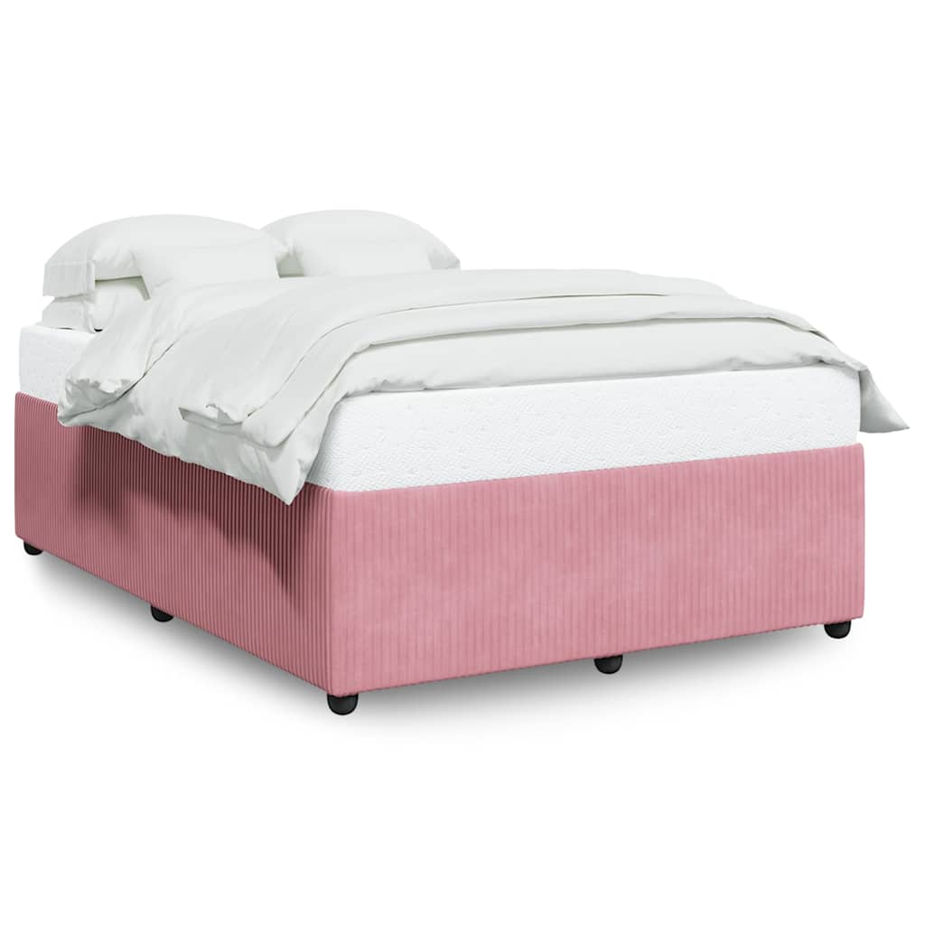 Bed Frame without Mattress Pink 140x200 cm Velvet