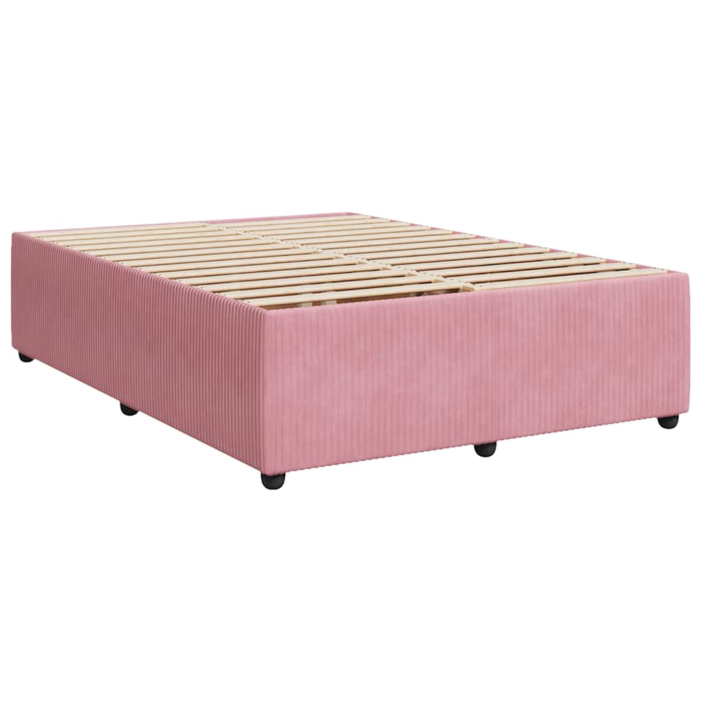 Bed Frame without Mattress Pink 140x200 cm Velvet