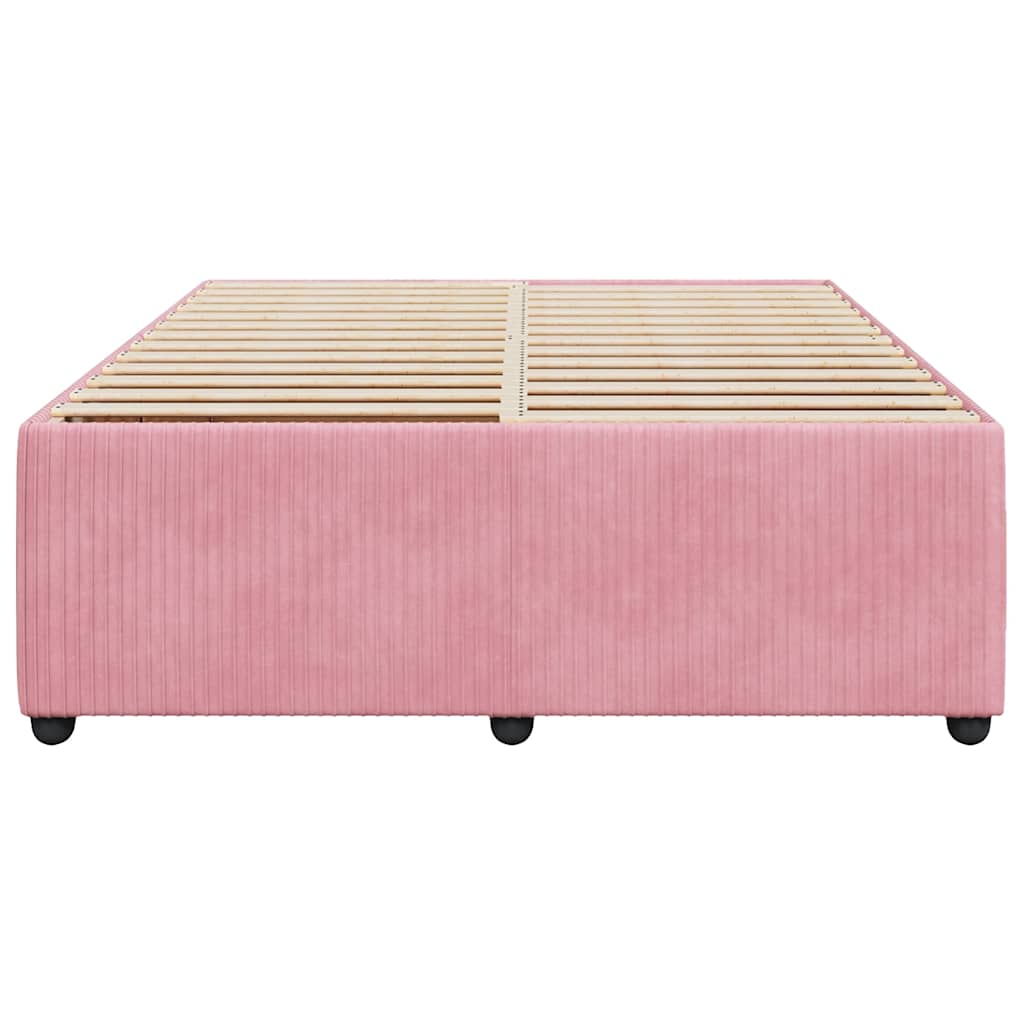 Bed Frame without Mattress Pink 140x200 cm Velvet