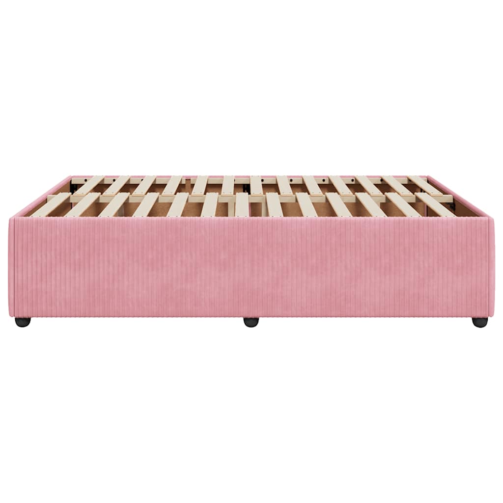 Bed Frame without Mattress Pink 140x200 cm Velvet