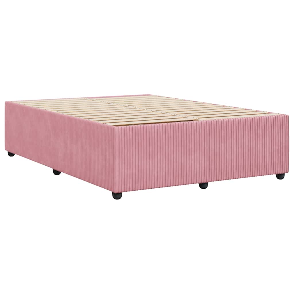 Bed Frame without Mattress Pink 140x200 cm Velvet
