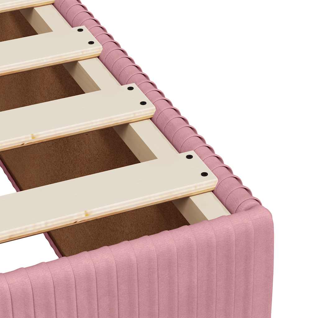 Bed Frame without Mattress Pink 140x200 cm Velvet