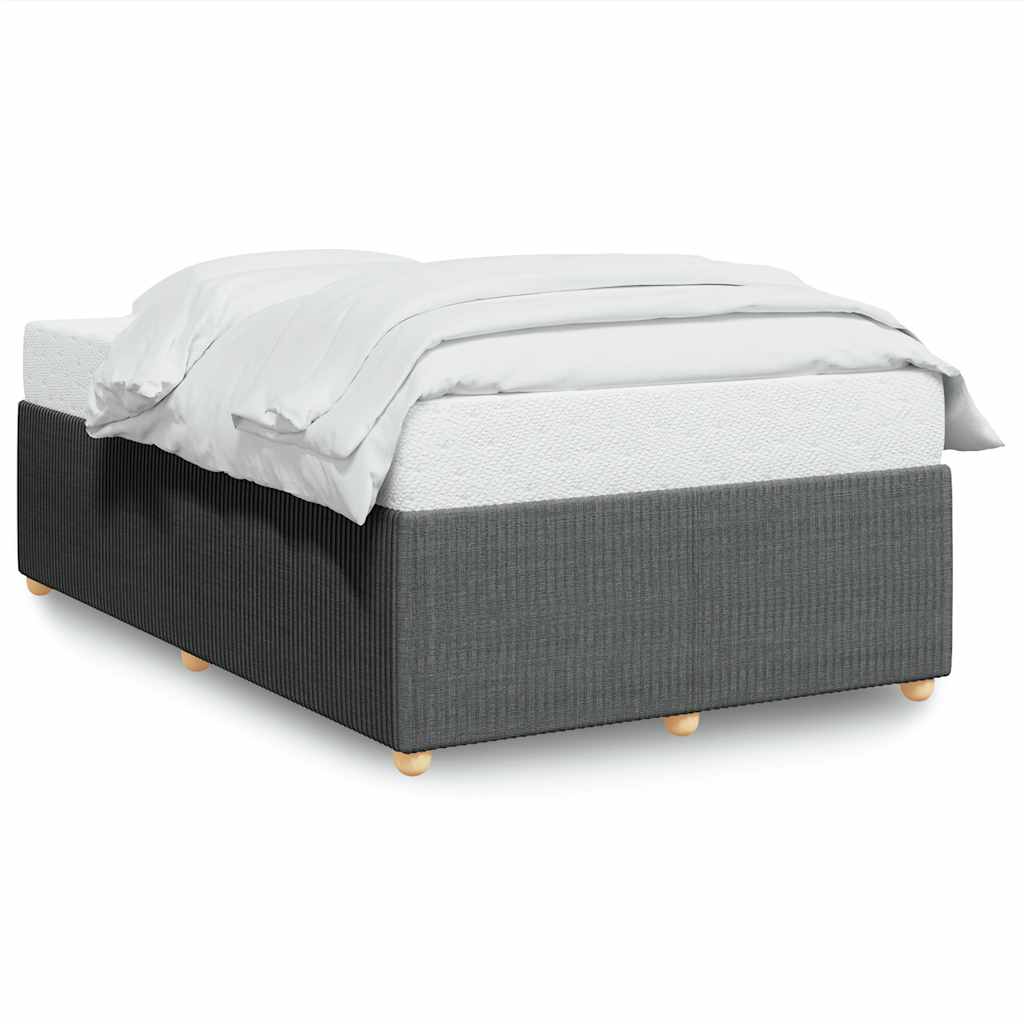 Bed Frame without Mattress Dark Grey Double Fabric