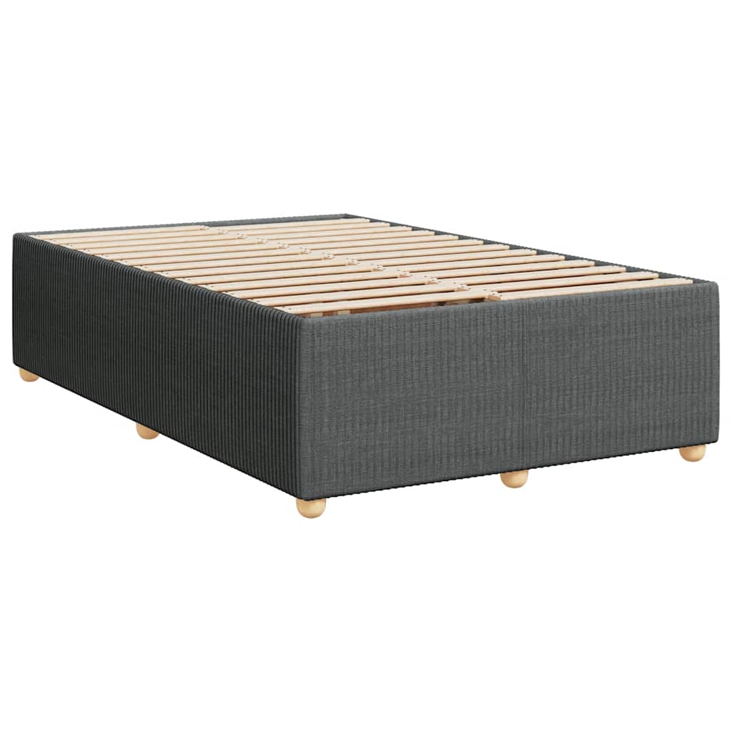 Bed Frame without Mattress Dark Grey Double Fabric