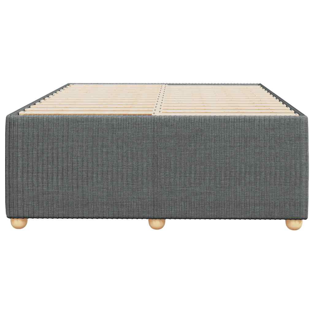 Bed Frame without Mattress Dark Grey Double Fabric