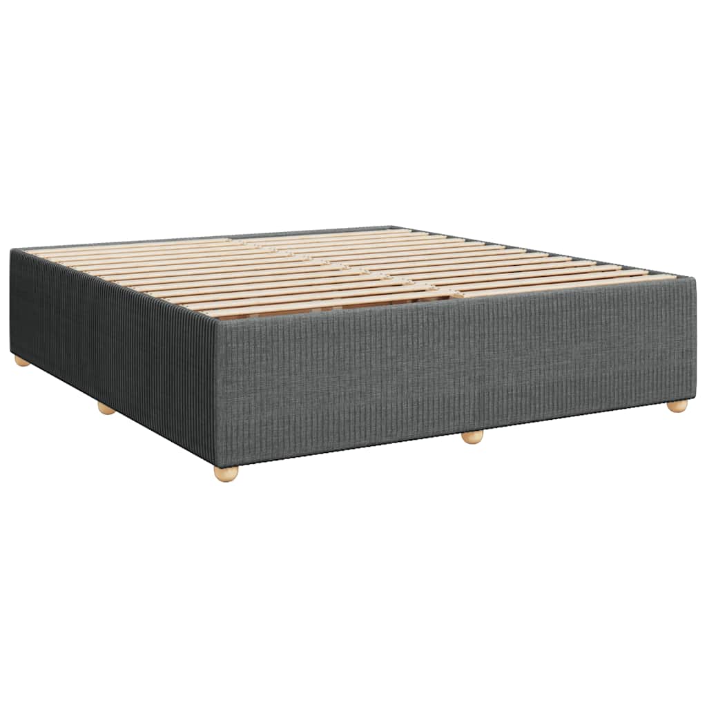 Bed Frame without Mattress Dark Grey Super King Fabric