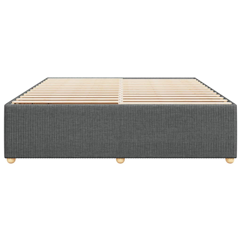Bed Frame without Mattress Dark Grey Super King Fabric
