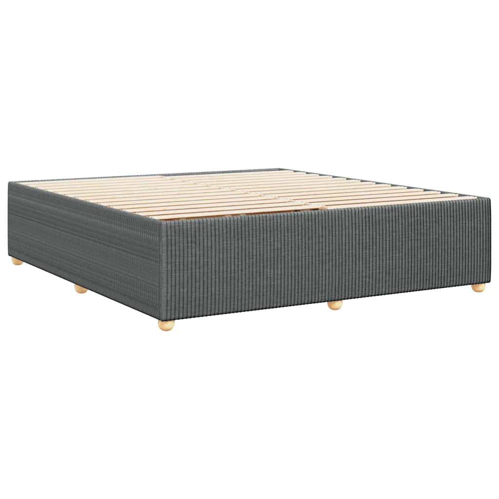 Bed Frame without Mattress Dark Grey Super King Fabric