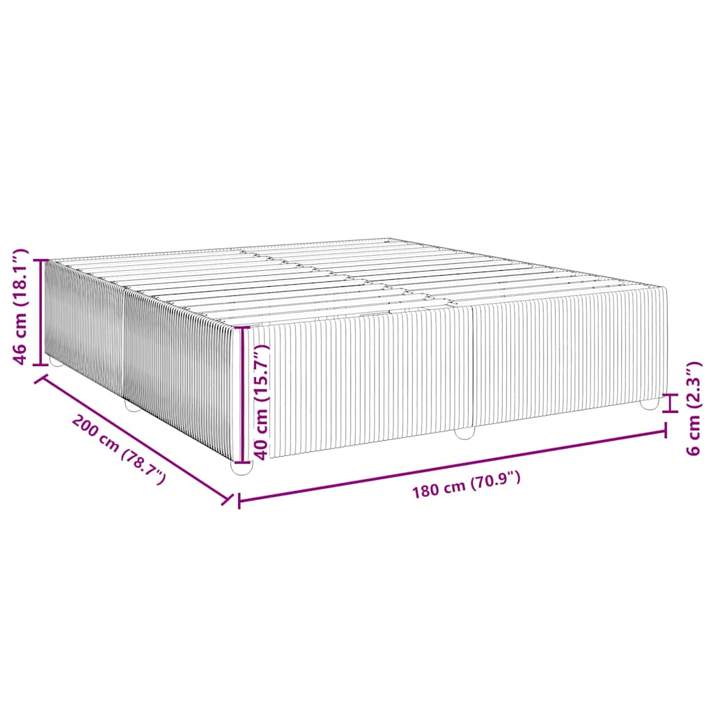 Bed Frame without Mattress Black Super King Fabric