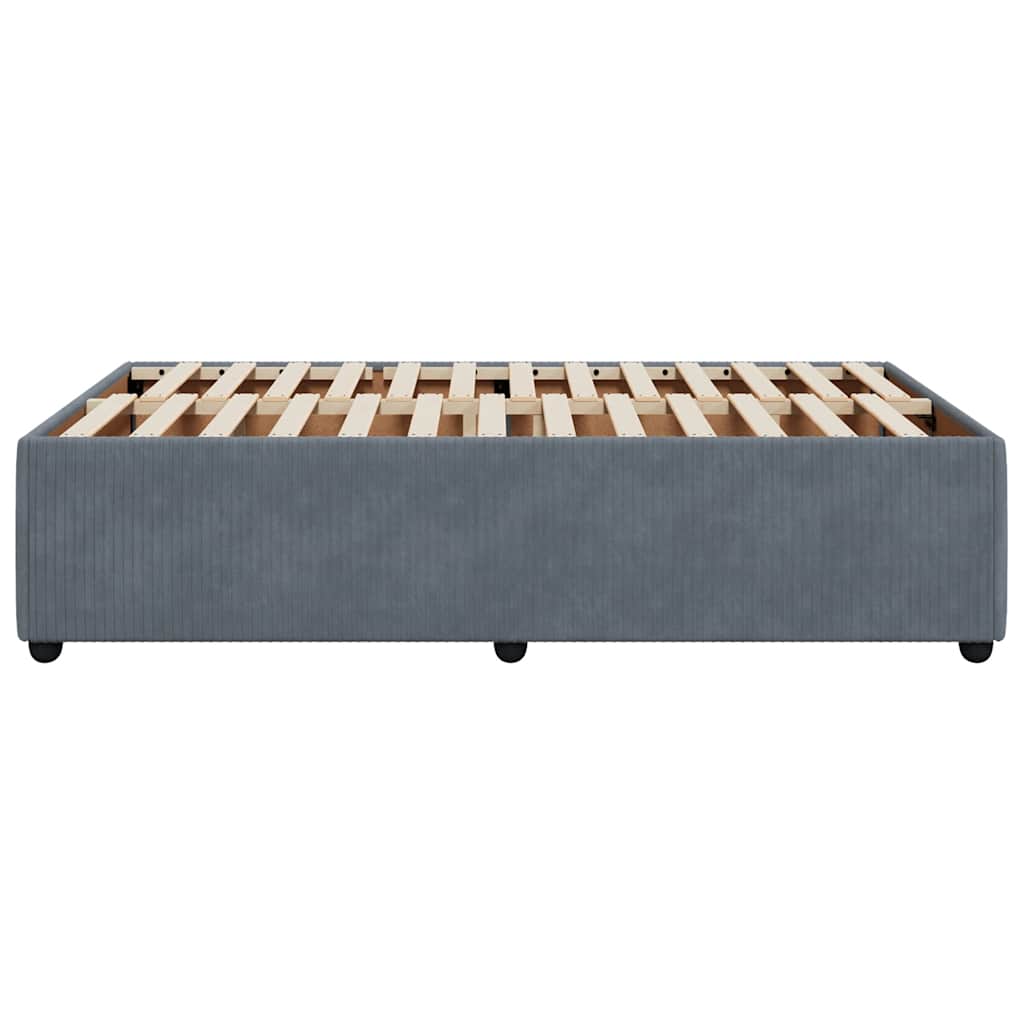 Bed Frame without Mattress Dark Grey Double Velvet