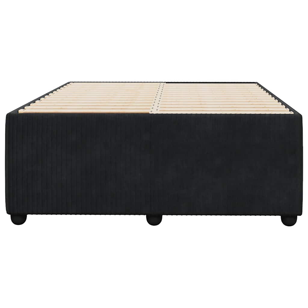 Bed Frame without Mattress Black Double Velvet