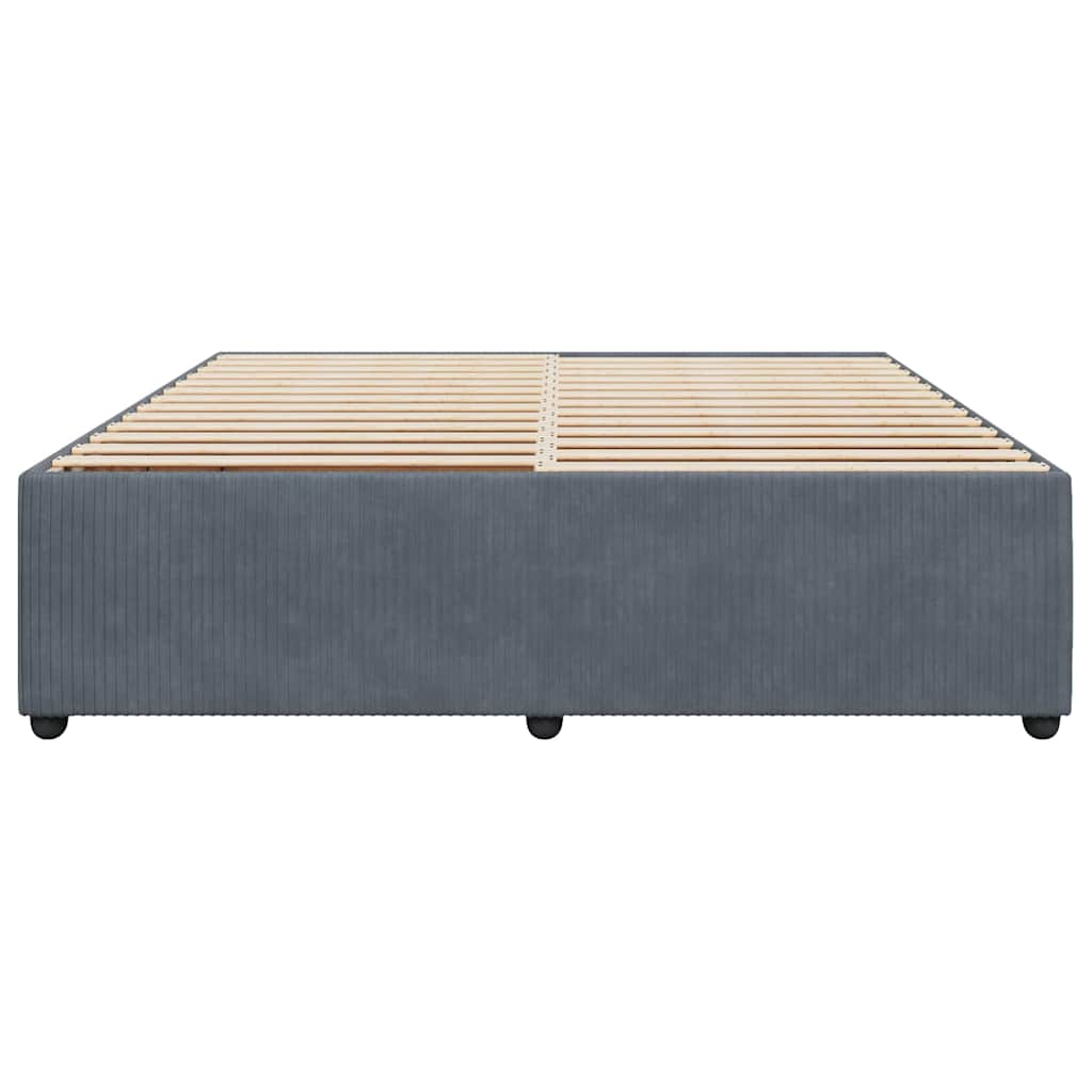 Bed Frame without Mattress Dark Grey Super King Velvet