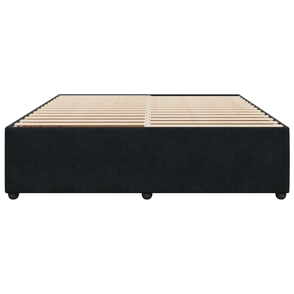Bed Frame without Mattress Black Super King Velvet