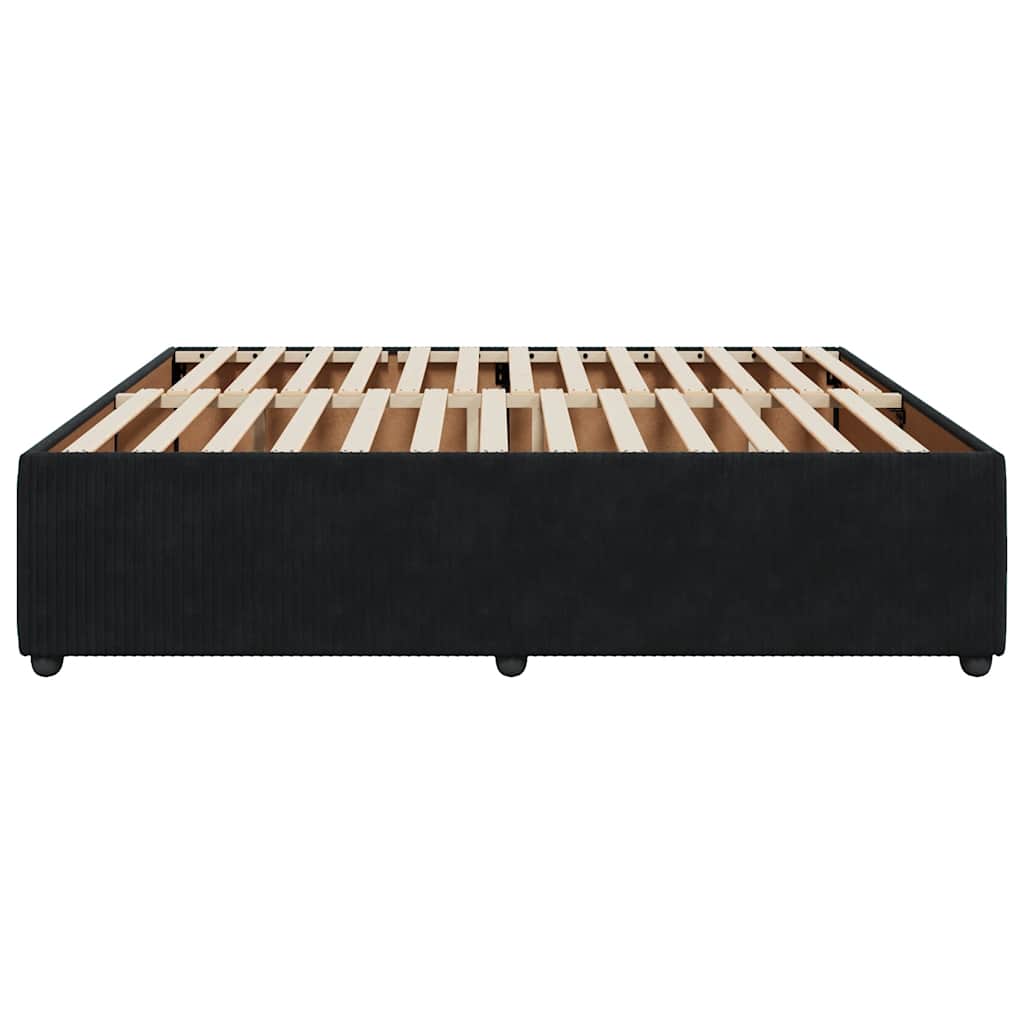 Bed Frame without Mattress Black Super King Velvet
