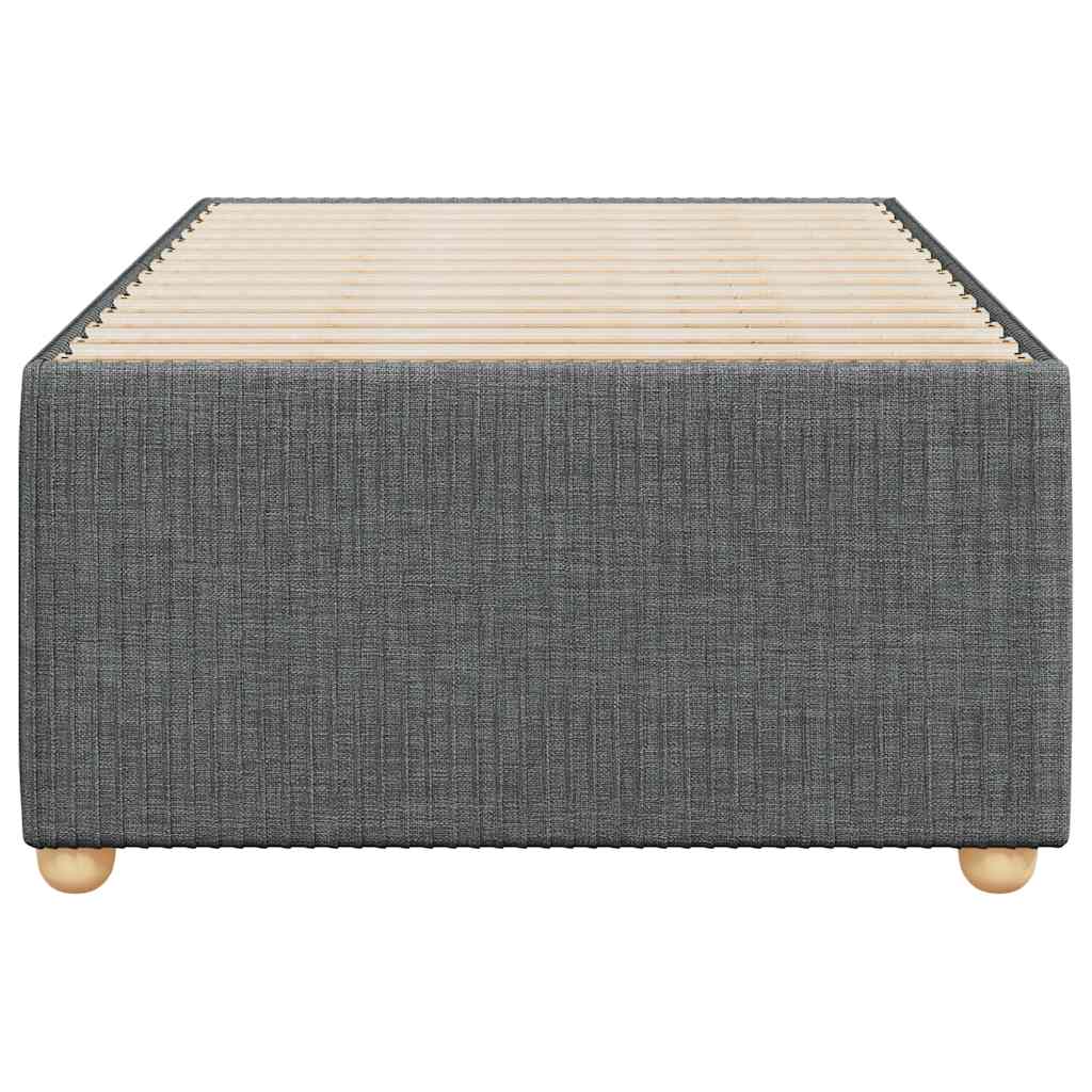 Bed Frame without Mattress Dark Grey Single Fabric