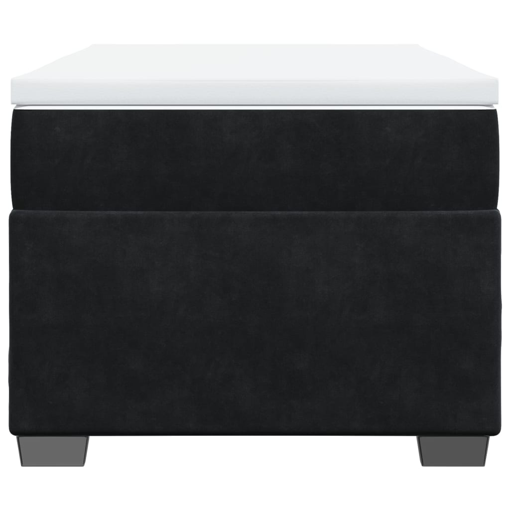 Box Spring Bed with Mattress Black 90x200 cm Velvet