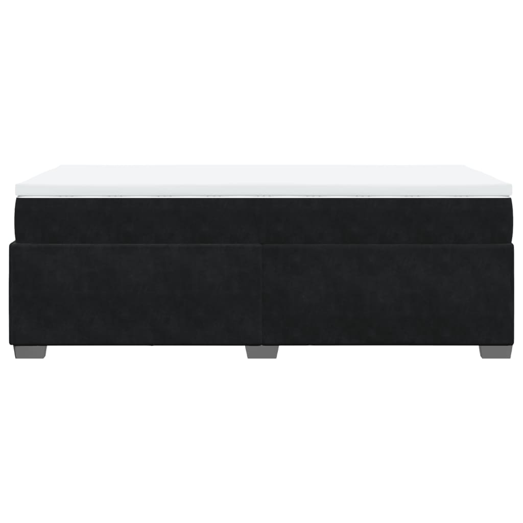 Box Spring Bed with Mattress Black 90x200 cm Velvet