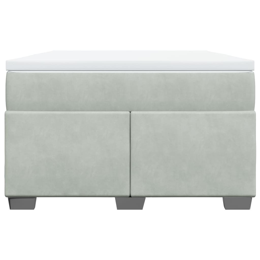Box Spring Bed with Mattress Light Grey 120x200 cm Velvet