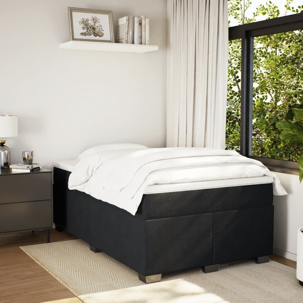 Box Spring Bed with Mattress Black 120x200 cm Velvet