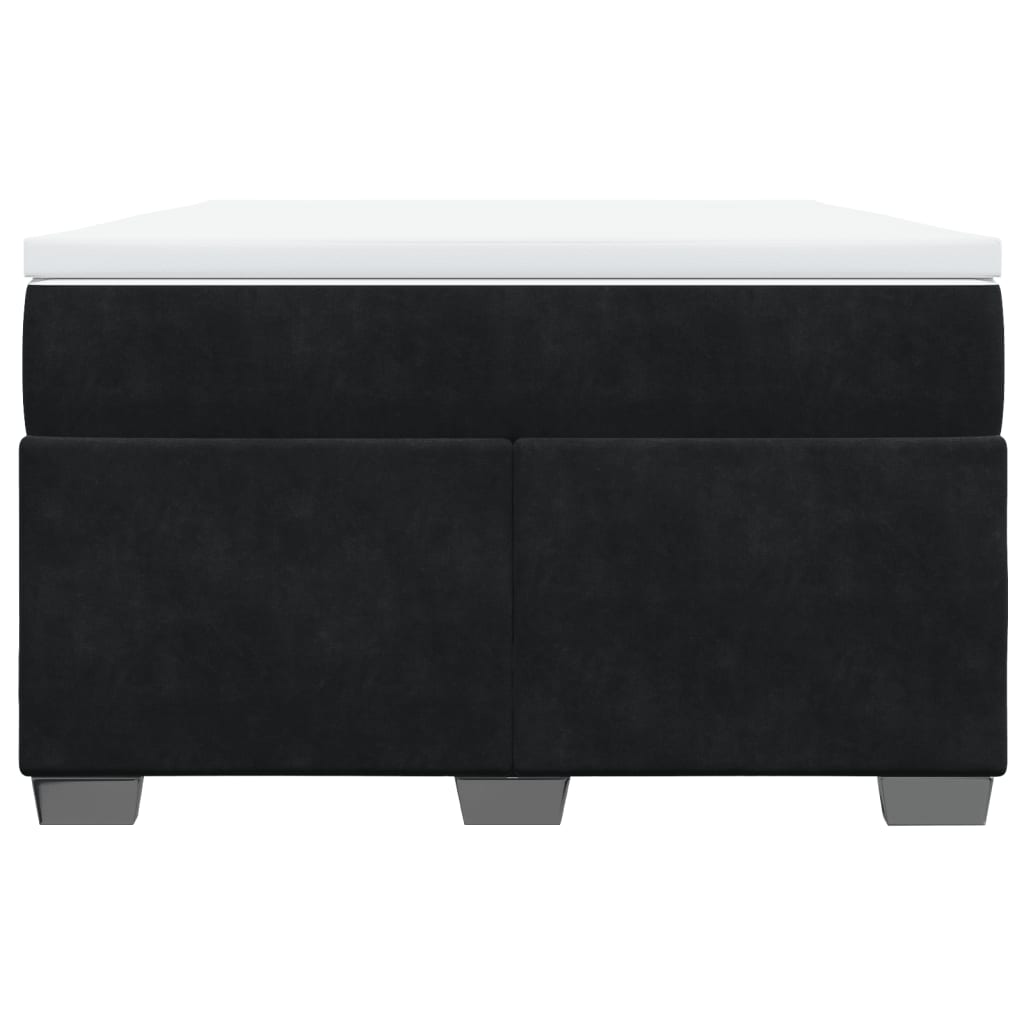 Box Spring Bed with Mattress Black 120x200 cm Velvet