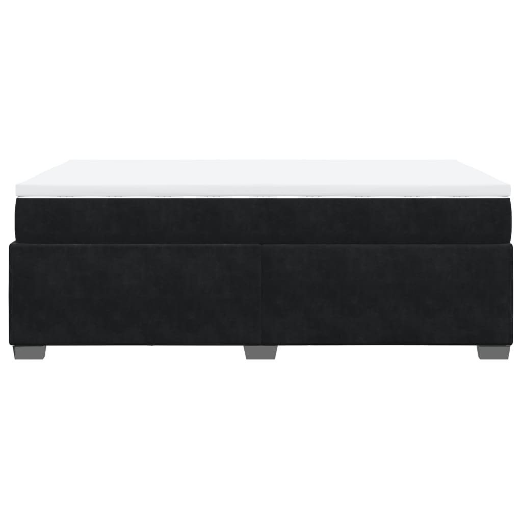 Box Spring Bed with Mattress Black 120x200 cm Velvet