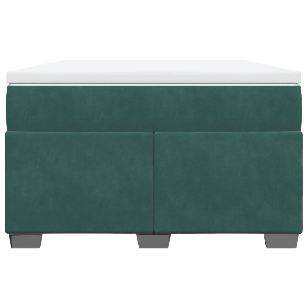 Box Spring Bed with Mattress Dark Green 120x200 cm Velvet
