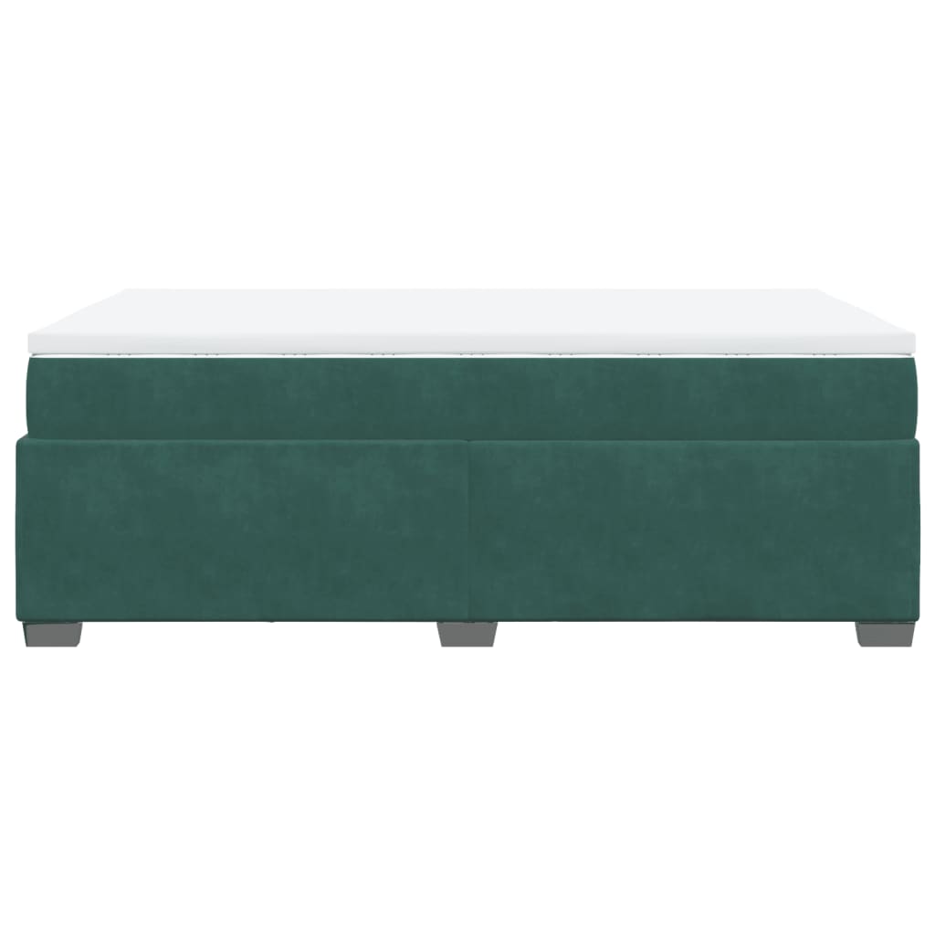 Box Spring Bed with Mattress Dark Green 120x200 cm Velvet